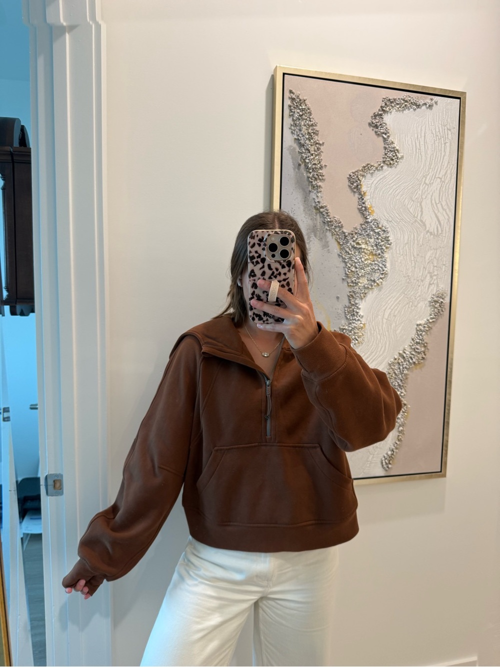Lululemon scuba half zip crop hoodie roasted brown